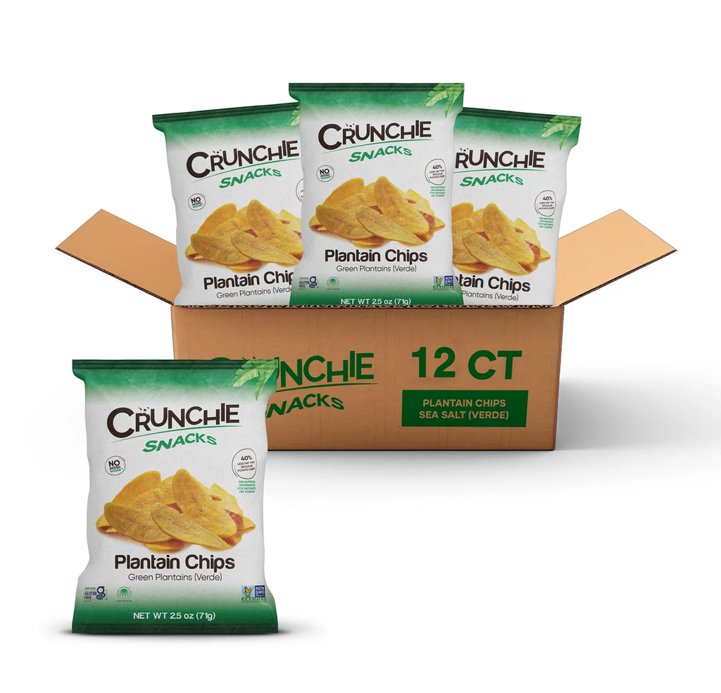 Crunchie Plantain Chips - Sea Salt (71g) × 12pcs