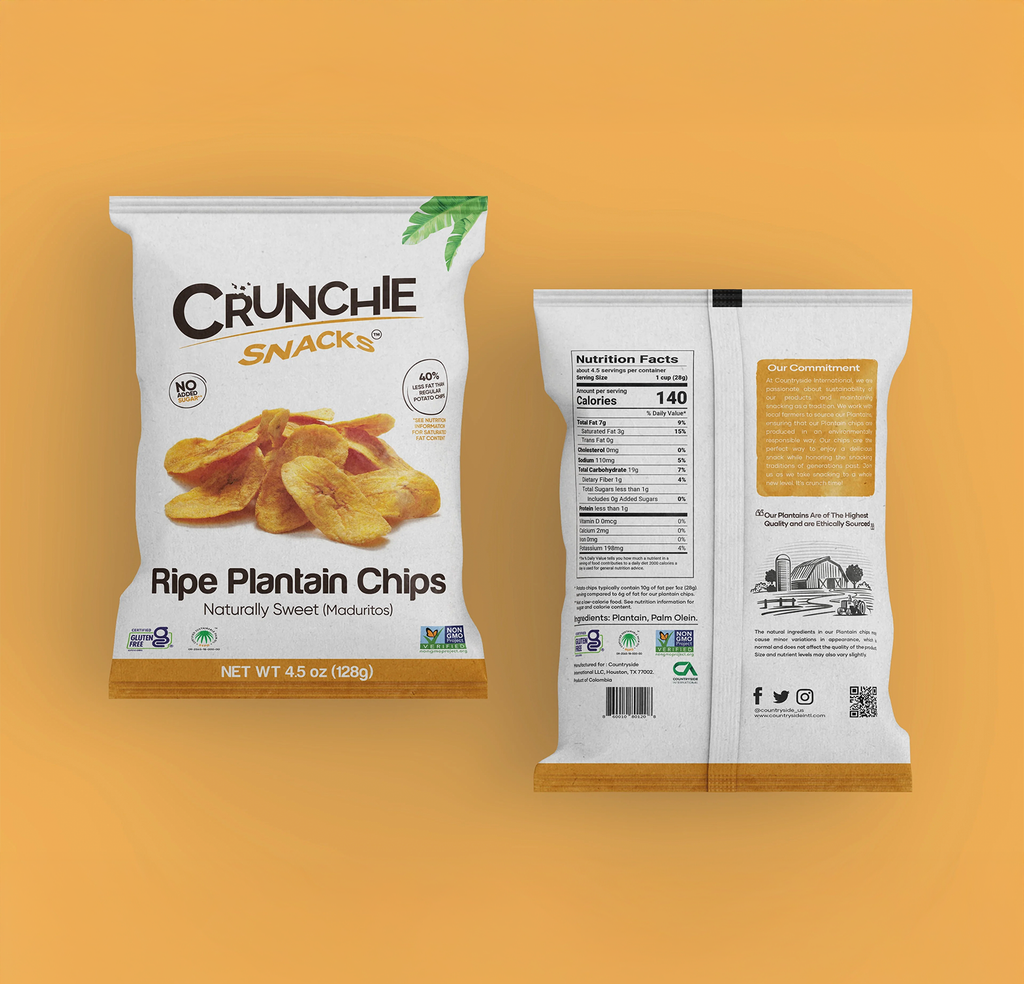 Crunchie Plantain Chips - Naturally Sweet (128g) X 12pcs