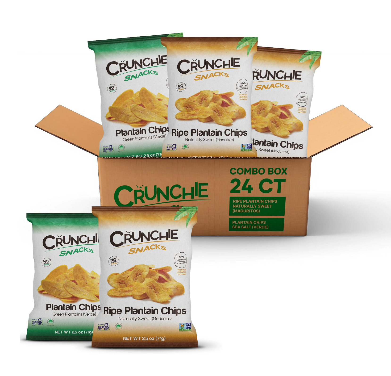 Crunchie Plantain Chips - Combo Box (71g) X 24pcs (Case)